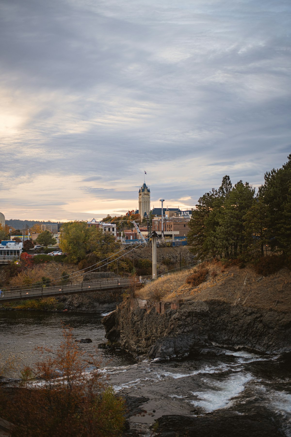 Spokane Riverfront Park with the historic clock tower